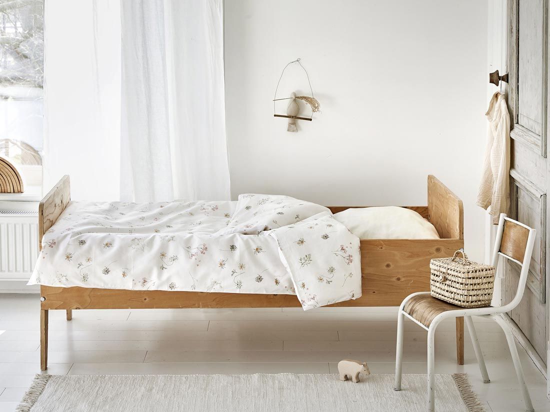 Housse de couette enfant satin de coton fleurs