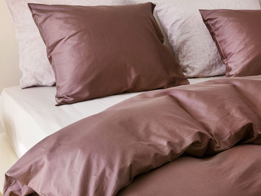 Pudebetræk bomuldssatin rose brown