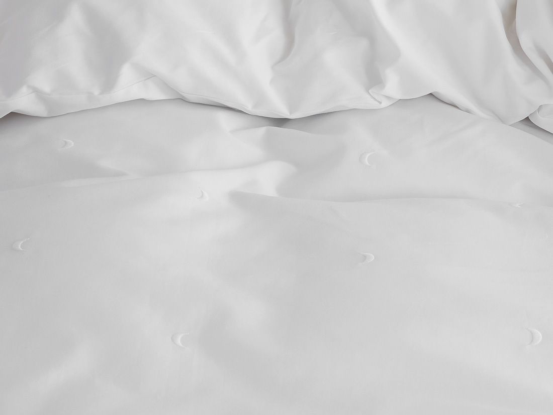 Dekbedovertrek katoensatijn white moon