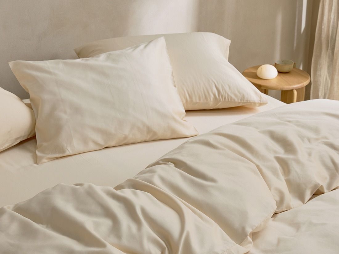 Satin-Bettwäsche Almond Milk