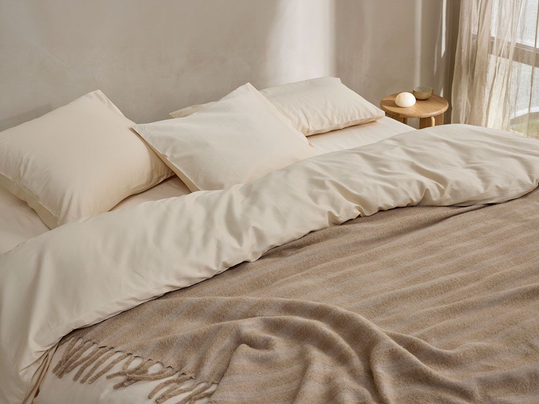 Satin-Bettwäsche Almond Milk