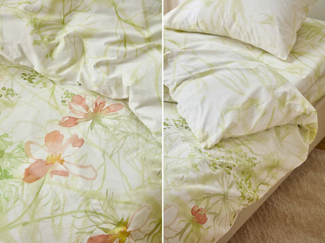 Parure de lit satin de coton cosmos