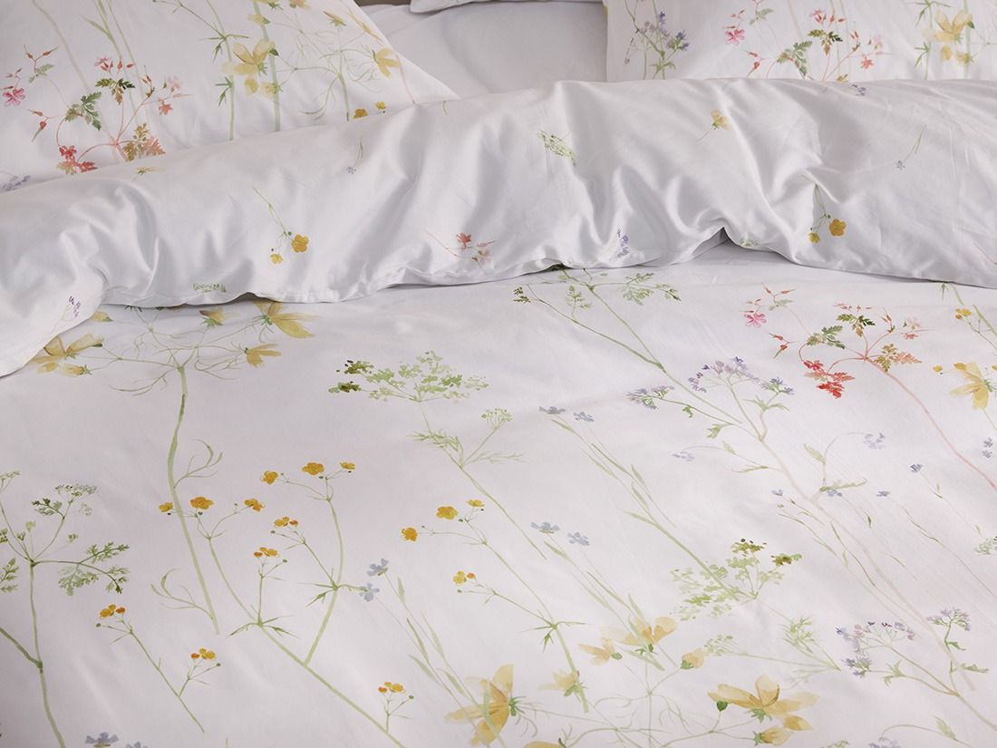 Dekbedovertrek katoensatijn wild flowers