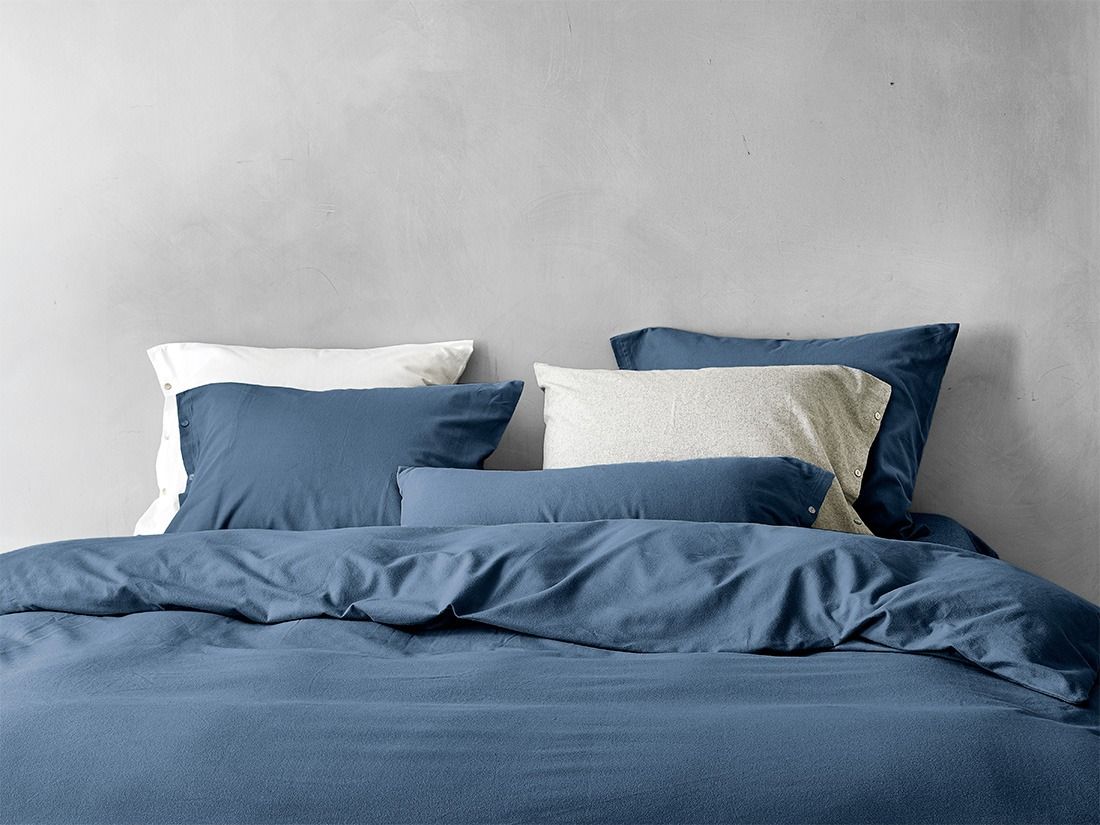 Påslakanset flanell denim blue