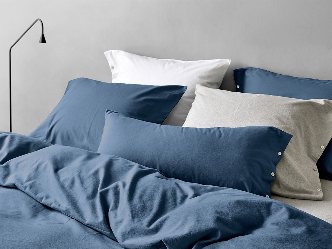 Påslakanset flanell denim blue