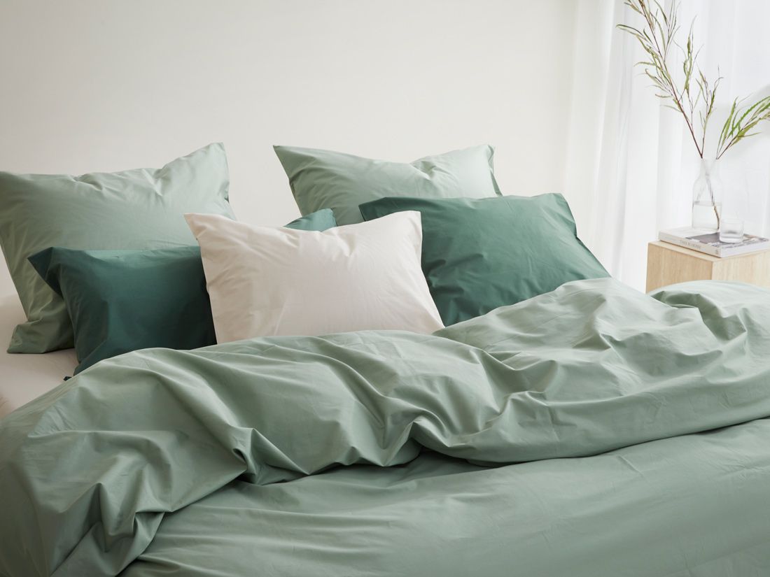 Sengesæt percale jade green