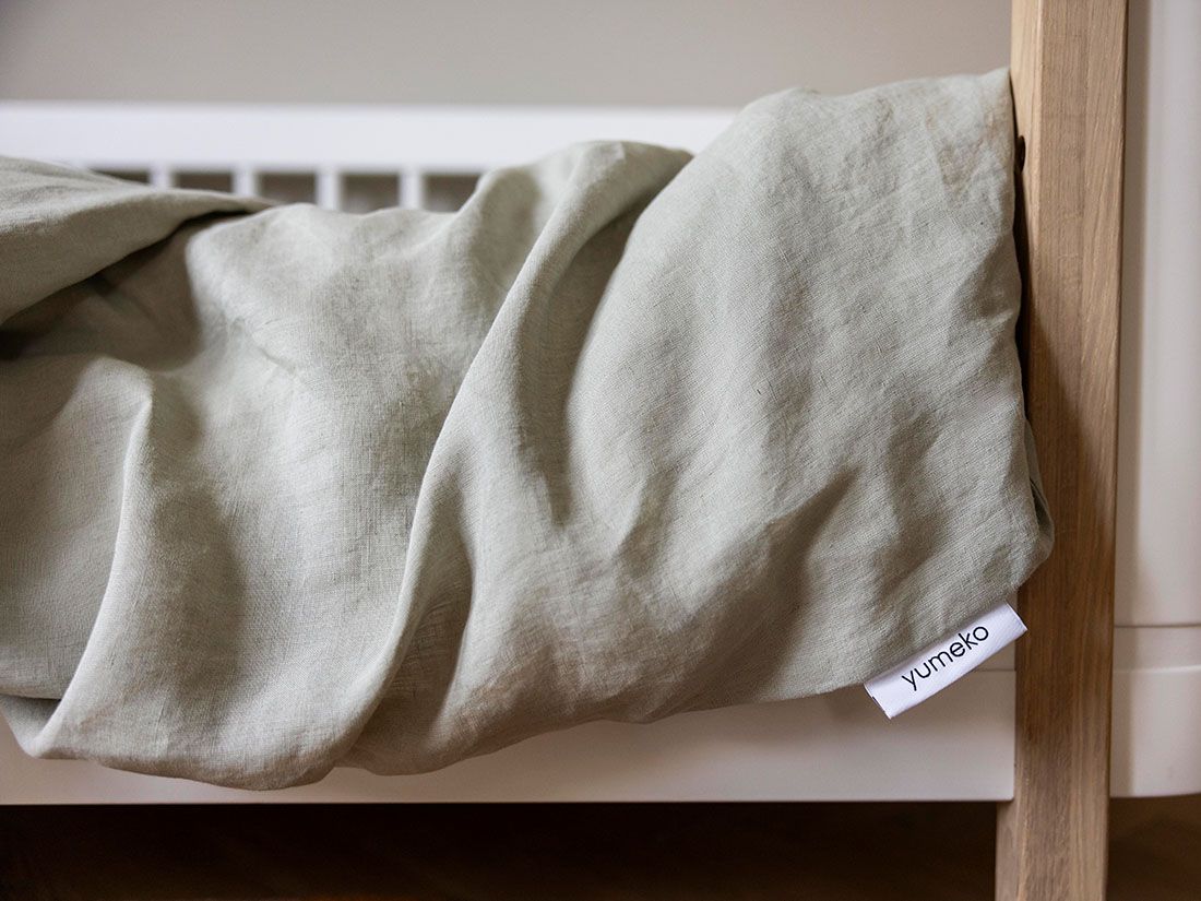 Kinderbettwäsche Gewaschenes Leinen Misty Green