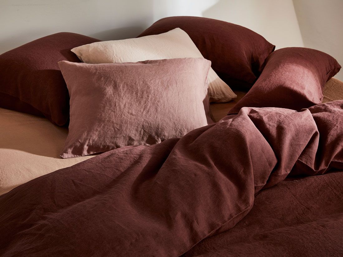Leinen-Bettwäsche Rosewood
