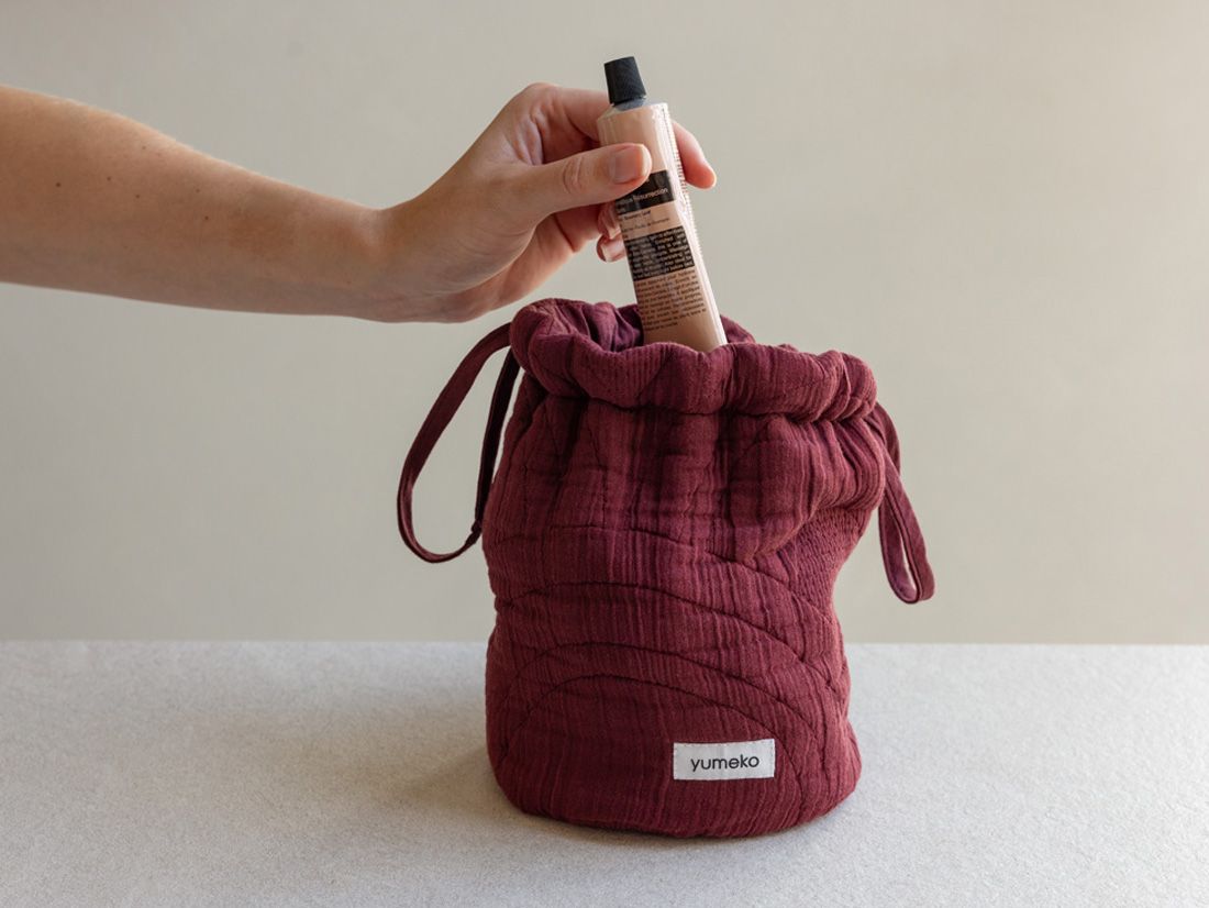 Pouch mousseline katoen arch bordeaux