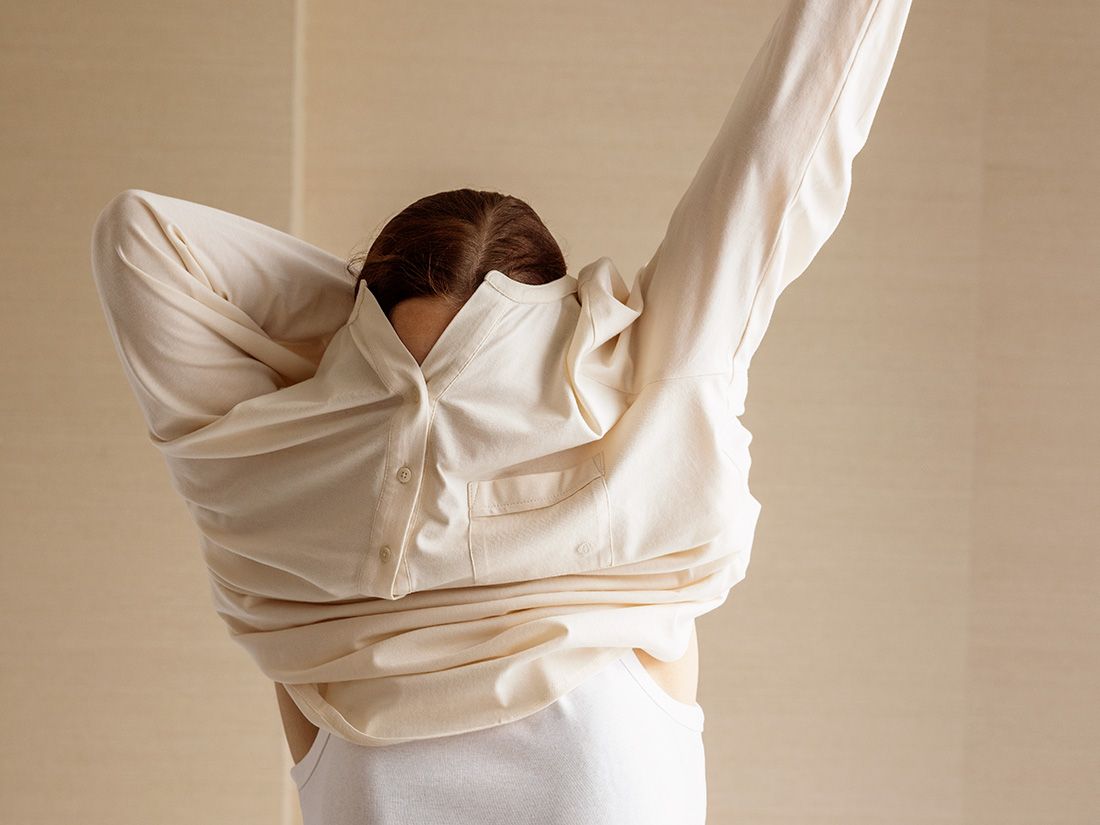 Pyjamashirt dames jersey sunrise white