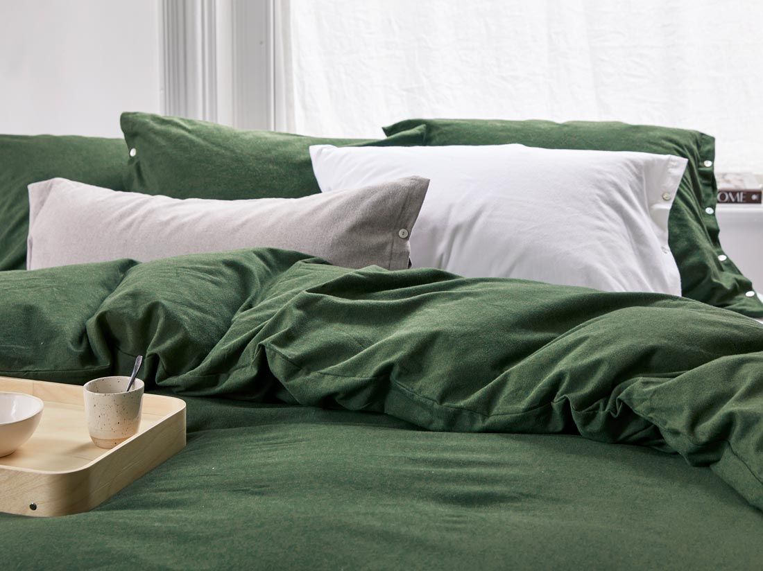 Bettwäscheset Flanell Moss Green