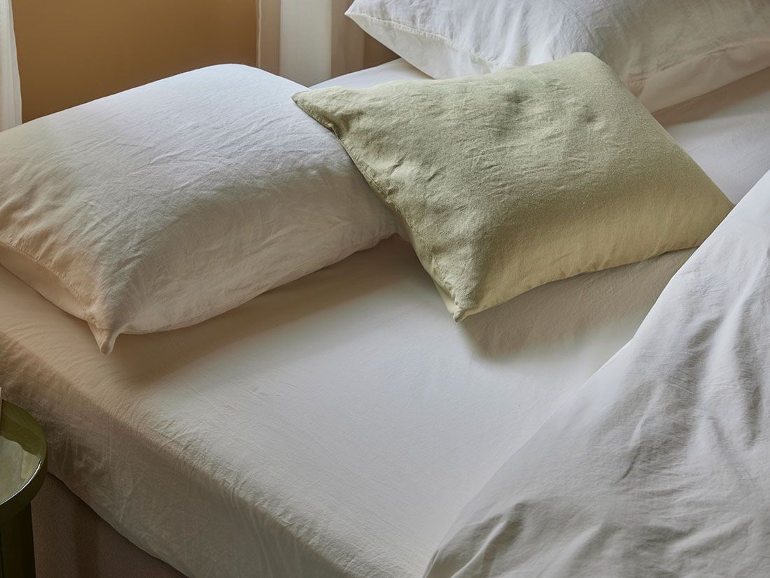 Hoeslaken percal katoen soft cream