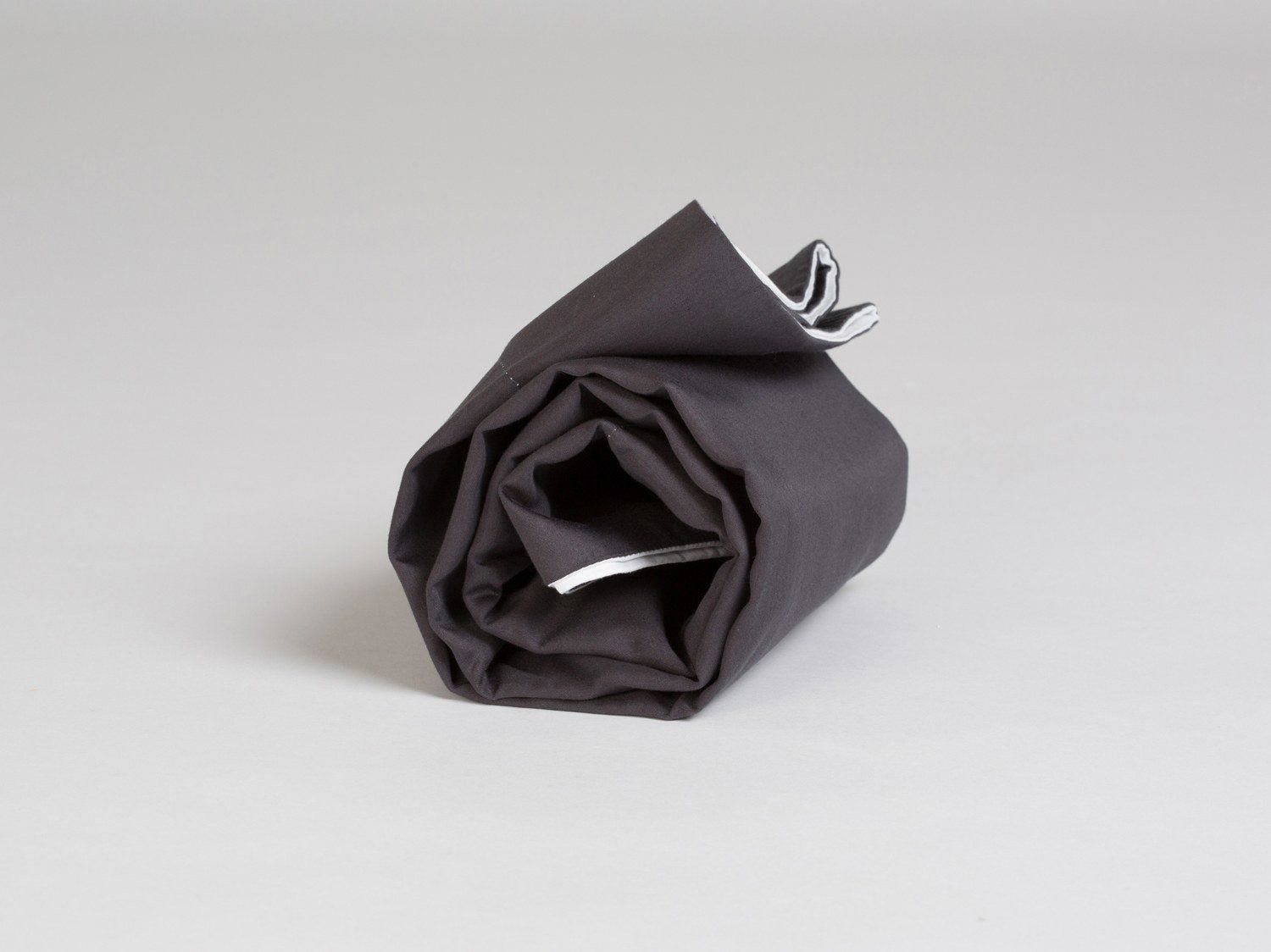 Kissenbezug Baumwollsatin Anthracite/White