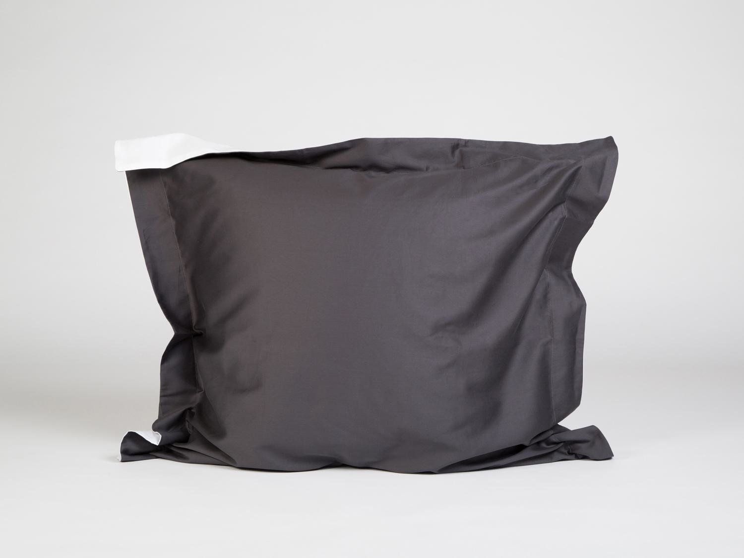 Kissenbezug Baumwollsatin Anthracite/White