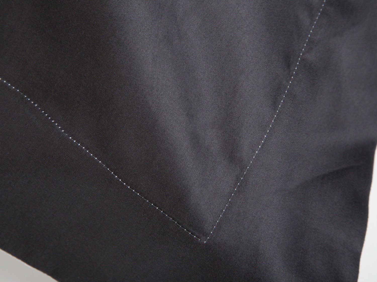 Kissenbezug Baumwollsatin Anthracite/White