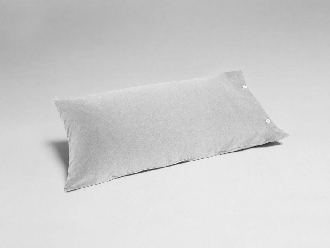Taie d'oreiller jersey gris blanc