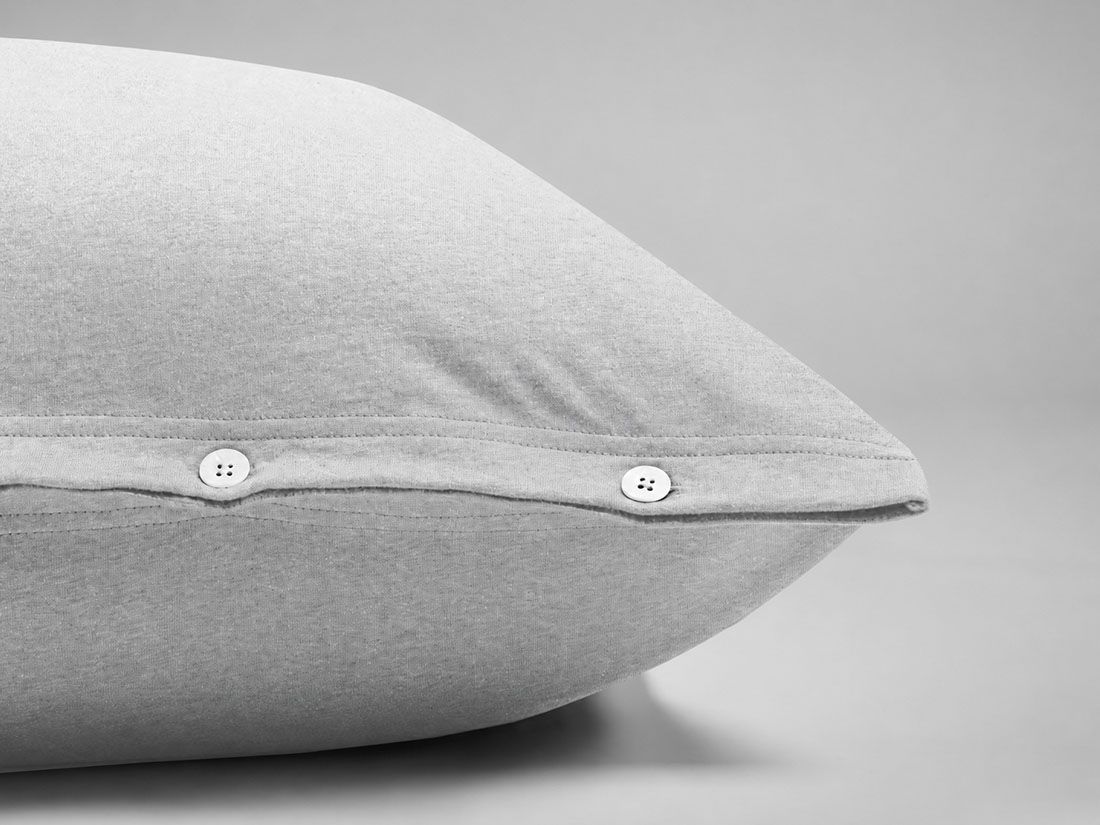 Parure de lit jersey gris blanc