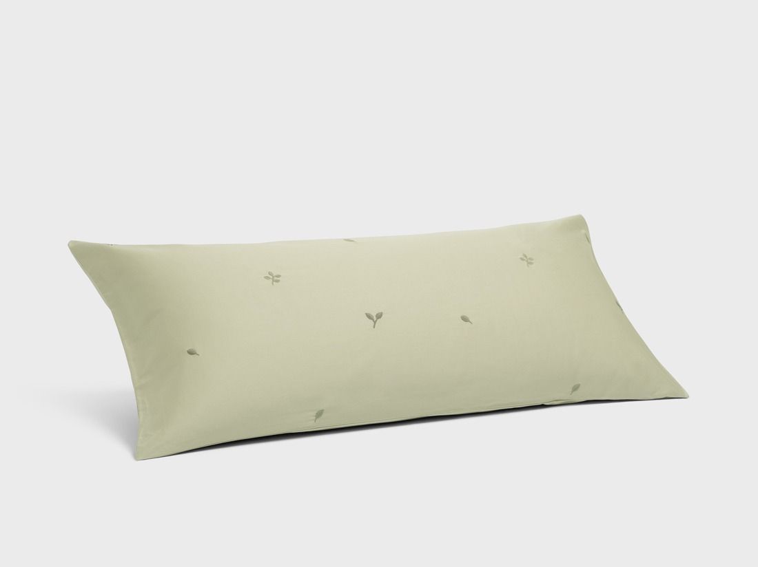 Pudebetræk bomuldssatin light olive botanical