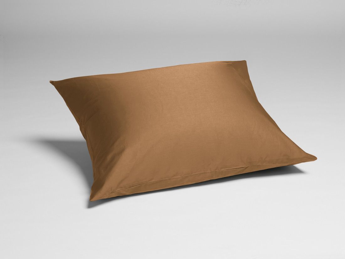 Kussensloop katoensatijn caramel