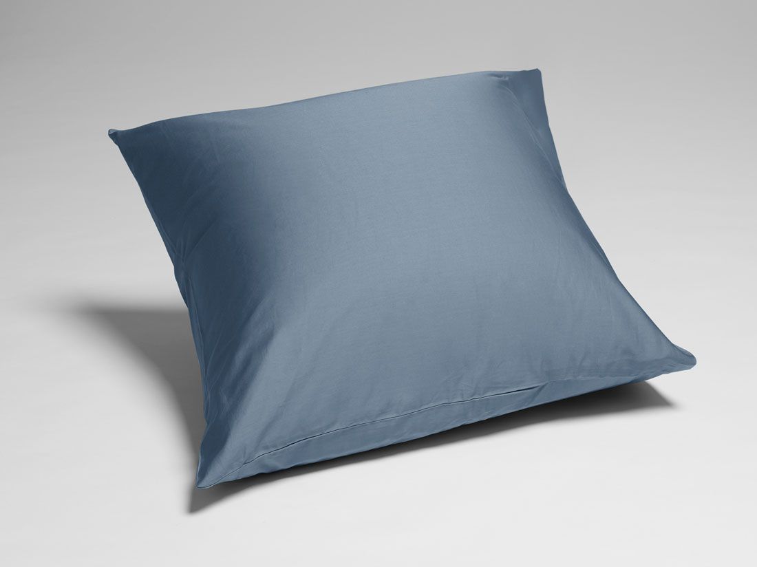 Parure de lit satin de coton bleu délavé