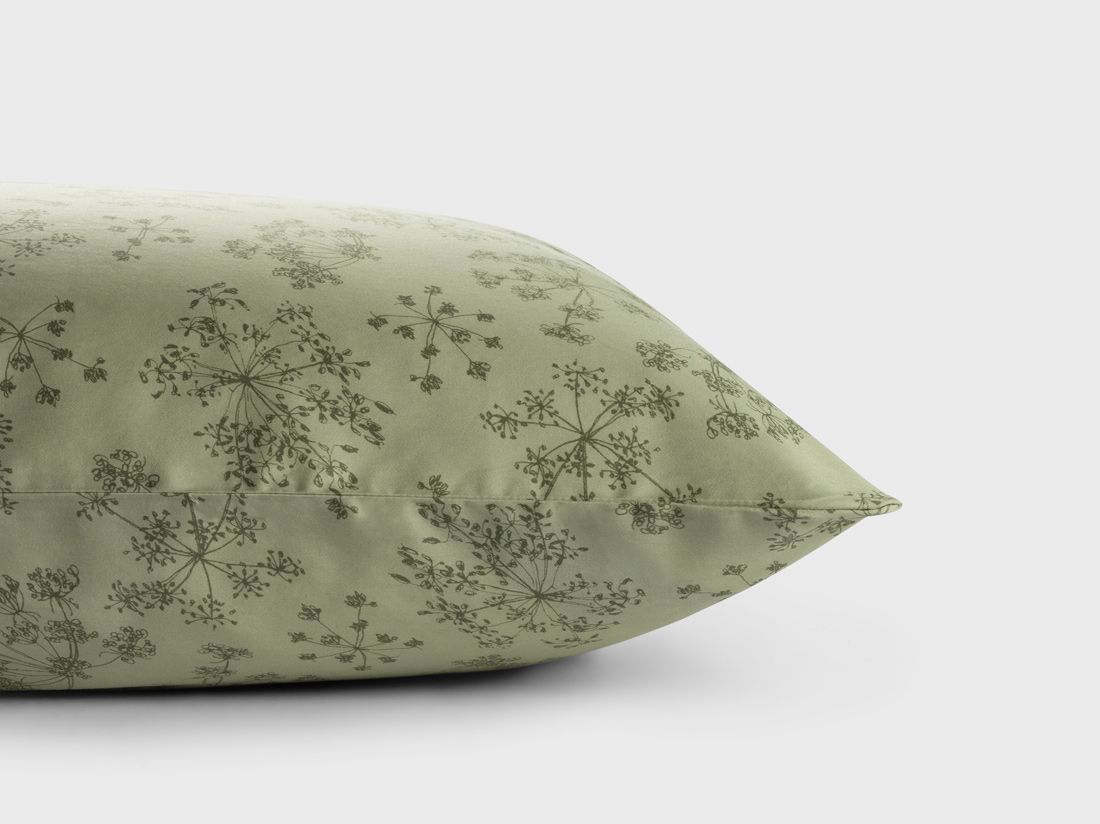 Parure de lit satin de coton fleur verte