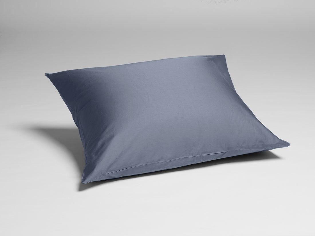 Parure de lit satin de coton bleu brumeux