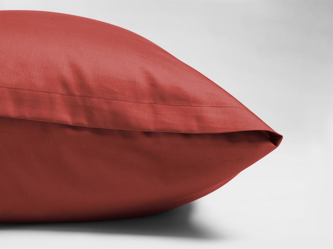 Parure de lit satin de coton rouge éclatant