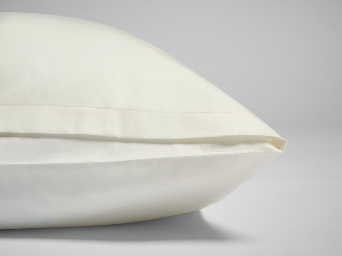 Sengesæt bomuldssatin warm white