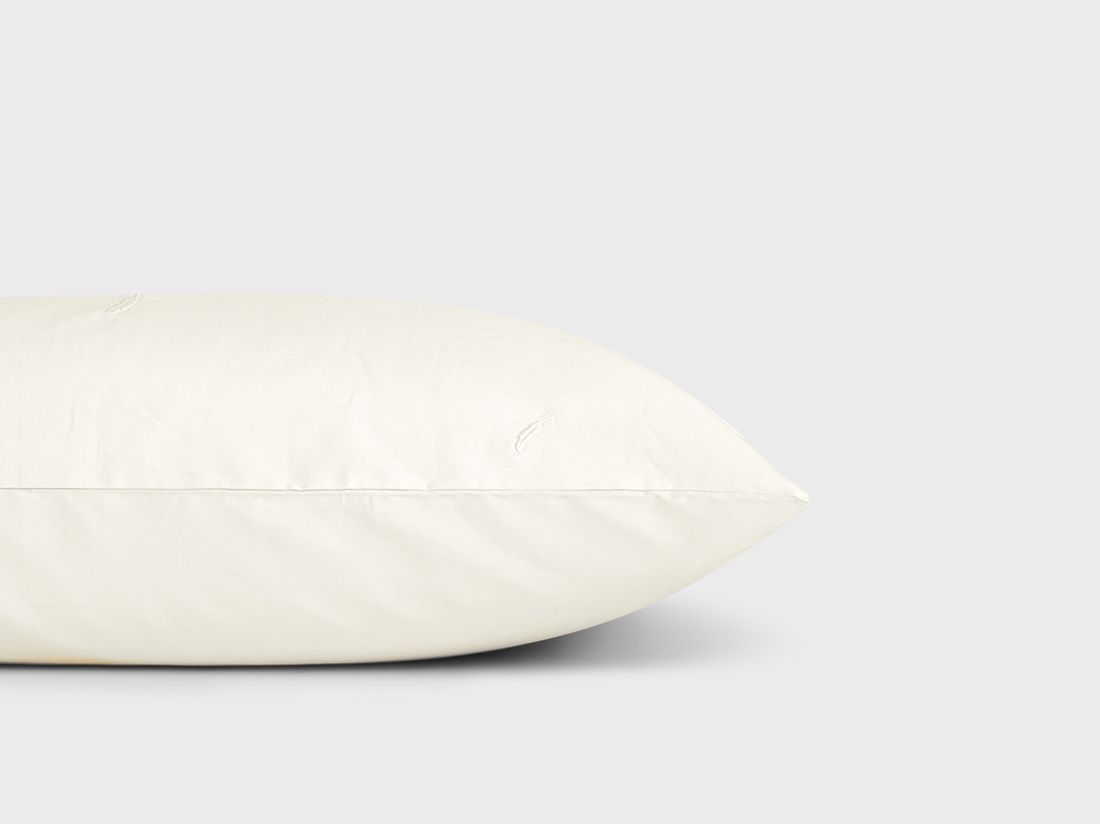 Kissenbezug Baumwollsatin Warm White Feather