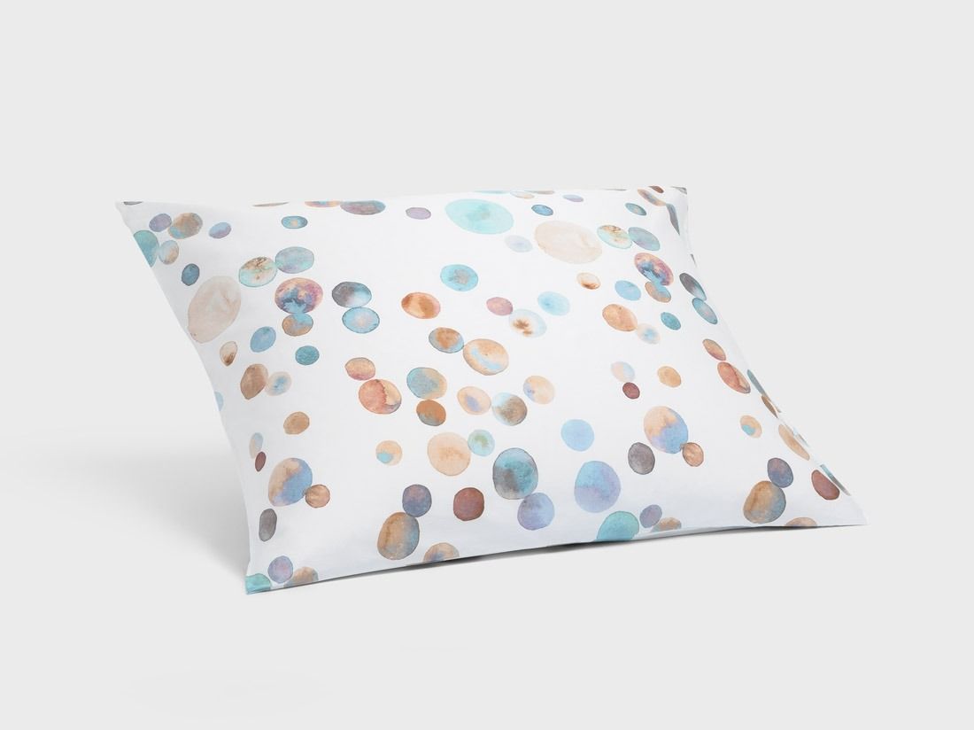 Kussensloop katoensatijn watercolor dots multicolor