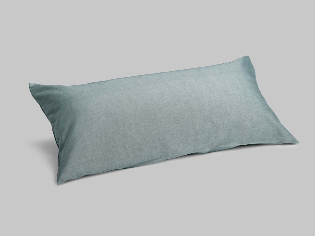 Taie d'oreiller coton TENCEL™ vert chambray