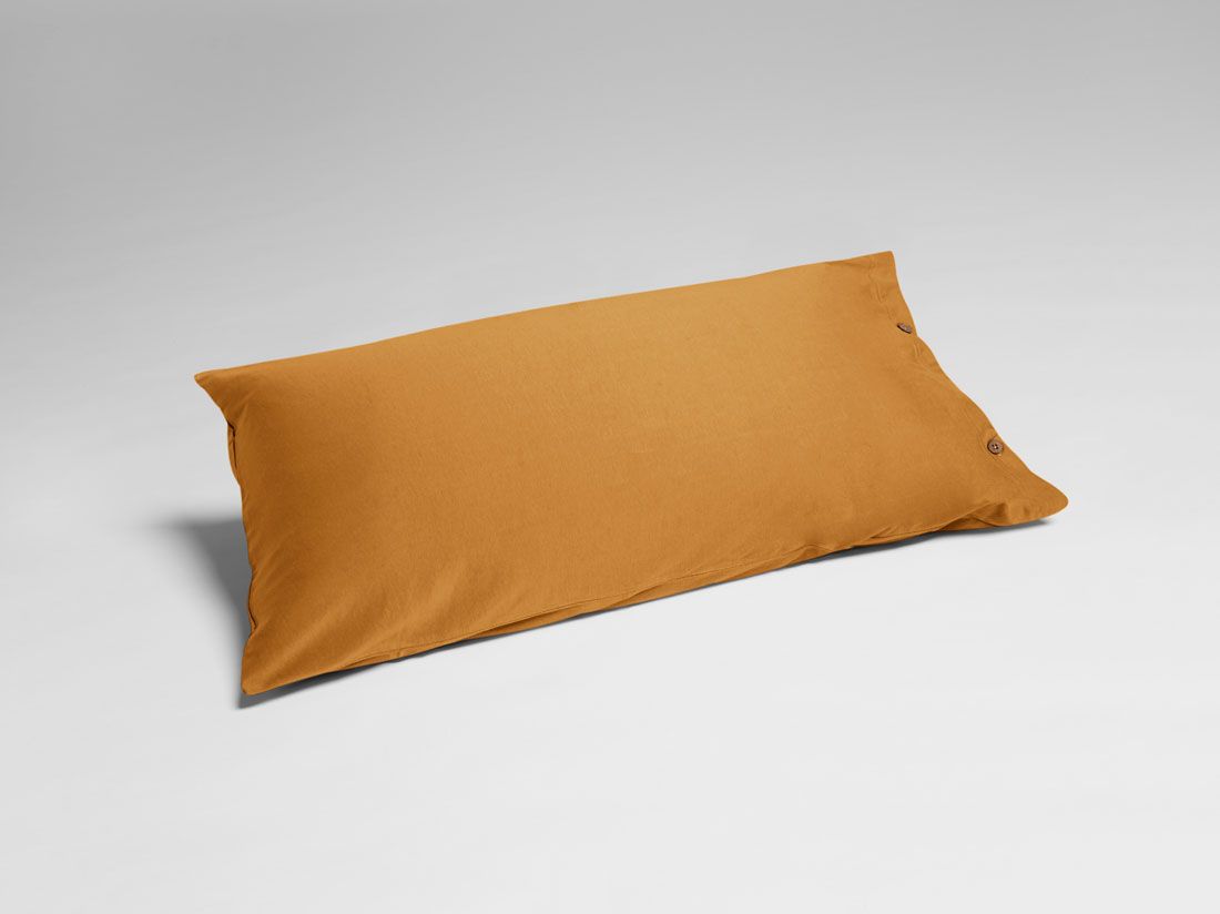 Taie d'oreiller jersey jaune tournesol