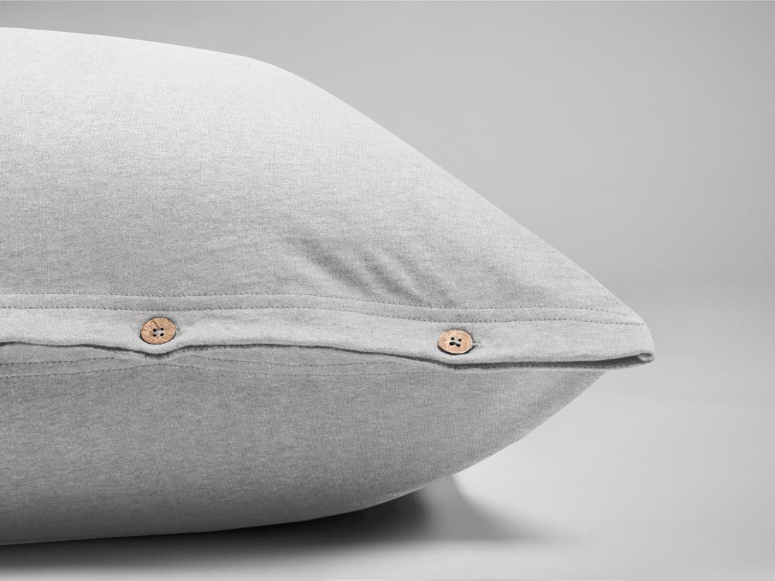 Kissenbezug Baumwolljersey White Grey