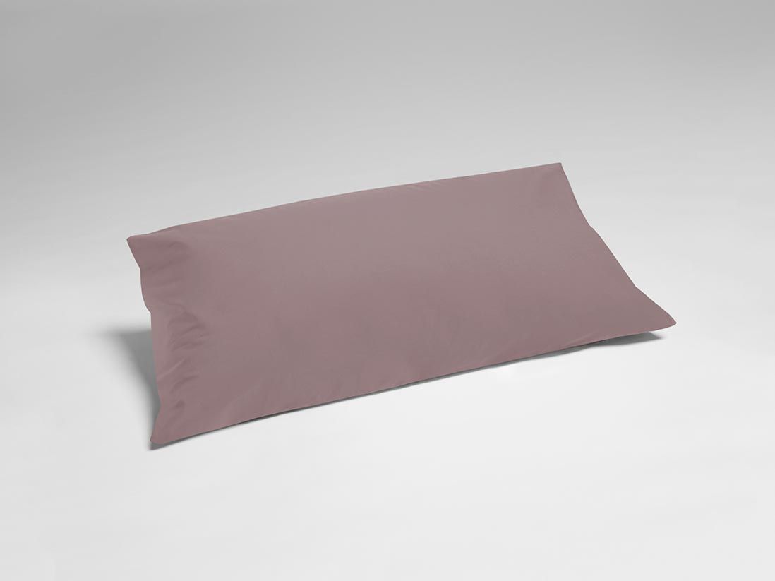 Taie d'oreiller percale de coton mauve