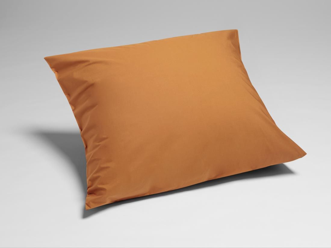 Parure de lit percale de coton jaune ocre