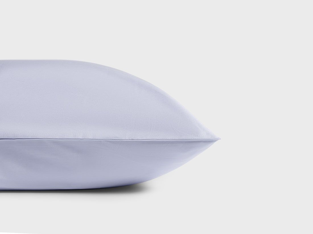 Parure de lit percale de coton double face bleu lavande/serein