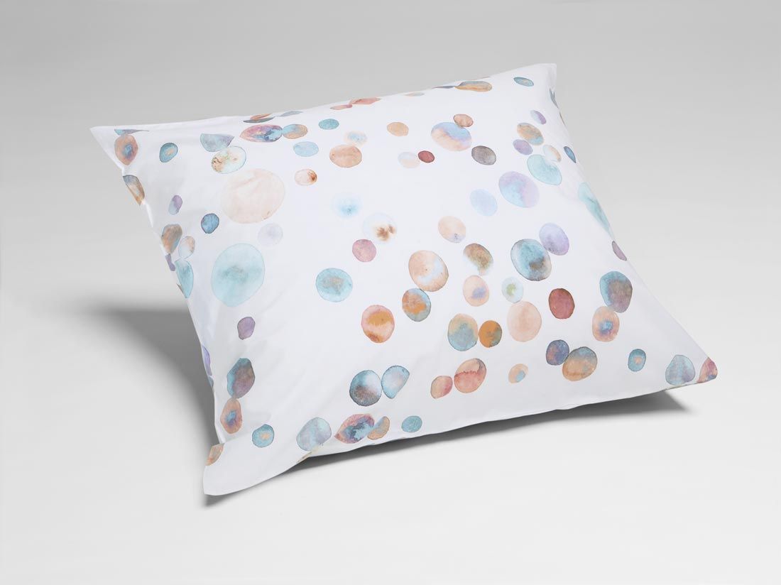 Parure de lit percale de coton points d'aquarelle