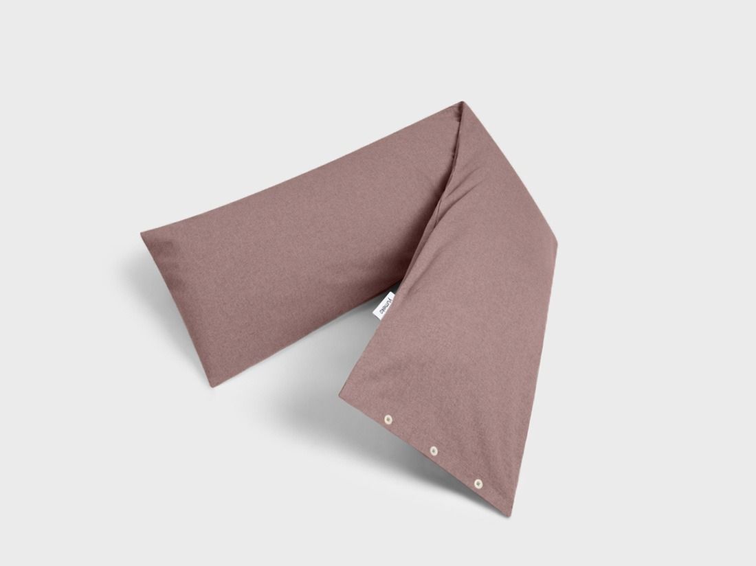 Kussensloop zijslaper flanel mauve chambray 37x160