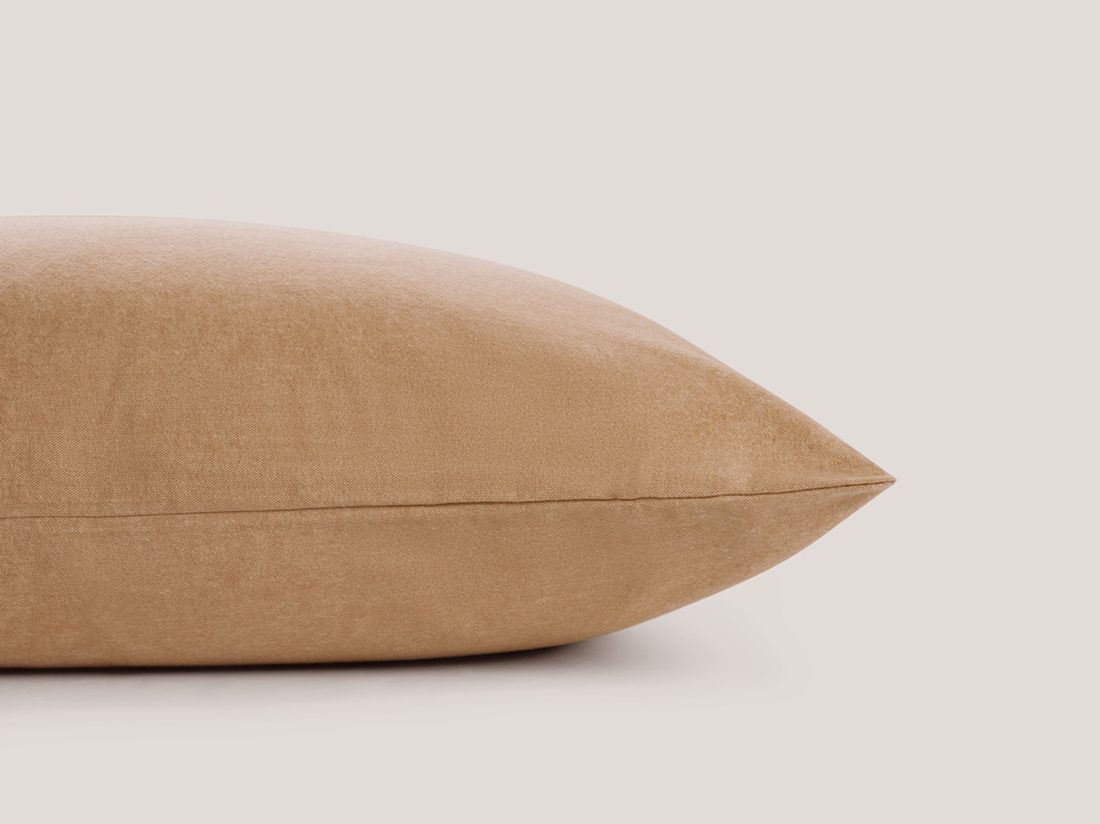 Taie d'oreiller flanelle de coton miel chambray