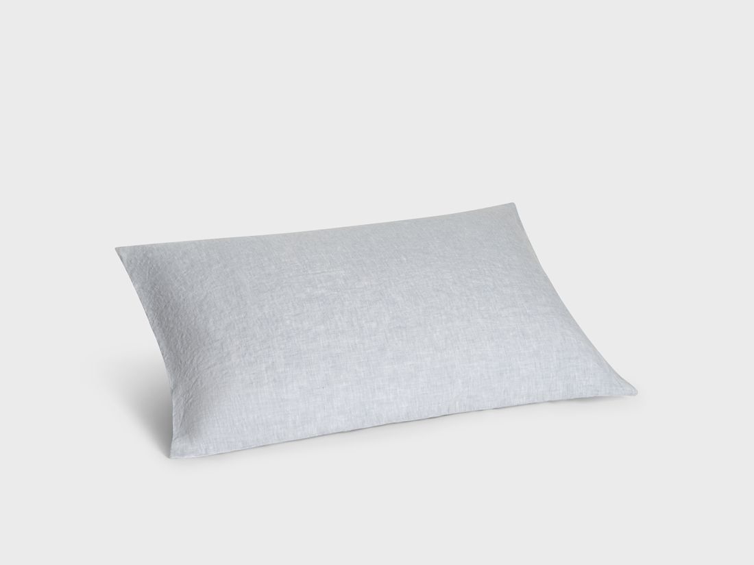 Parure de lit lin lavé bleu chambray
