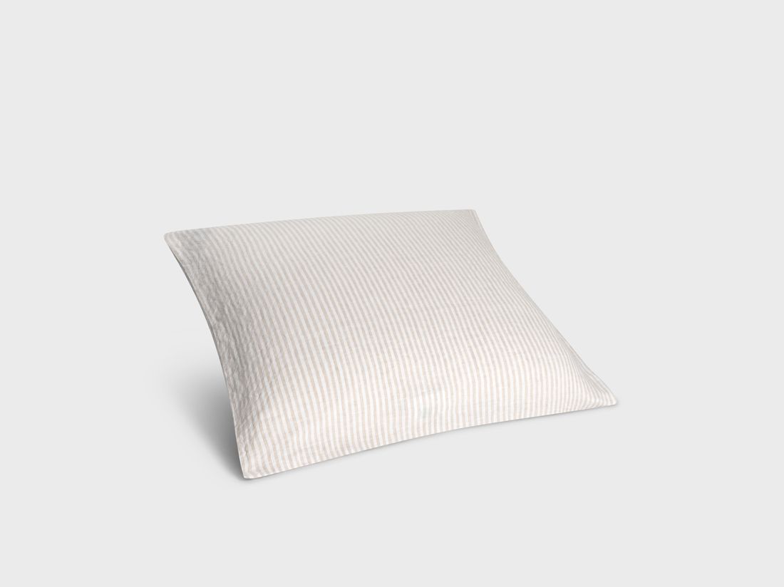 Pudebetræk vasket hør natural stripe