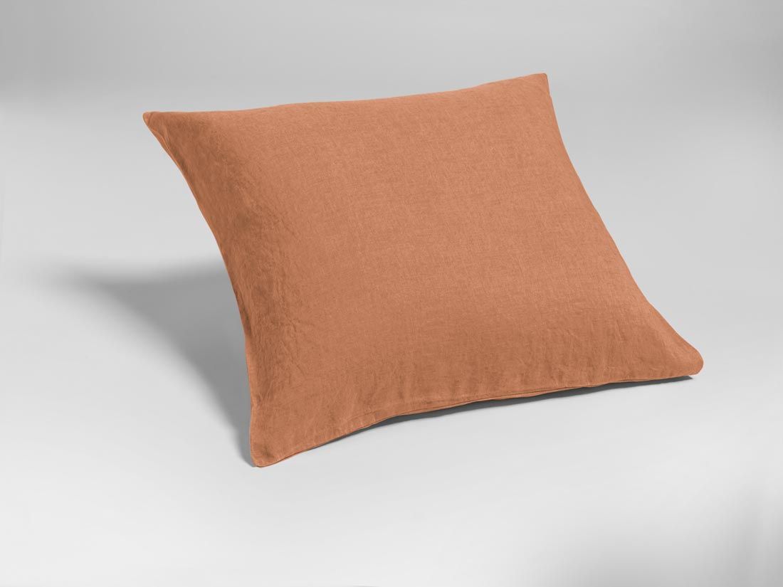 Kissenbezug Gewaschenes Leinen Terracotta