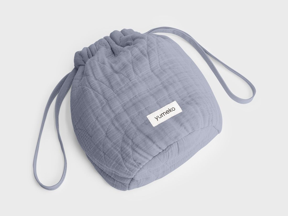 Pochette en mousseline de coton arc bleu lavande