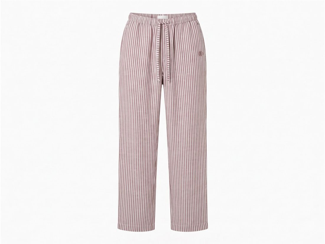 Pyjamabroek dames linnen rose white stripe