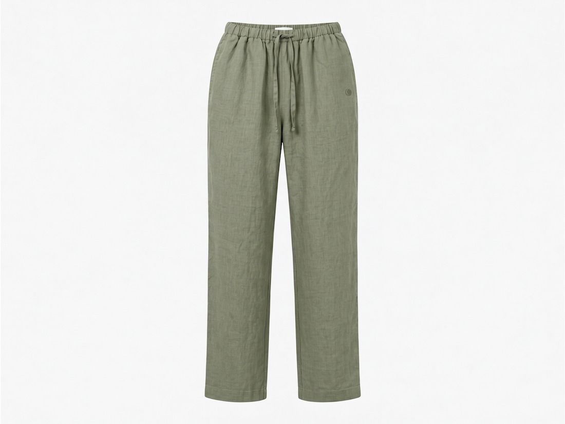 Pyjamabroek dames linnen stone green