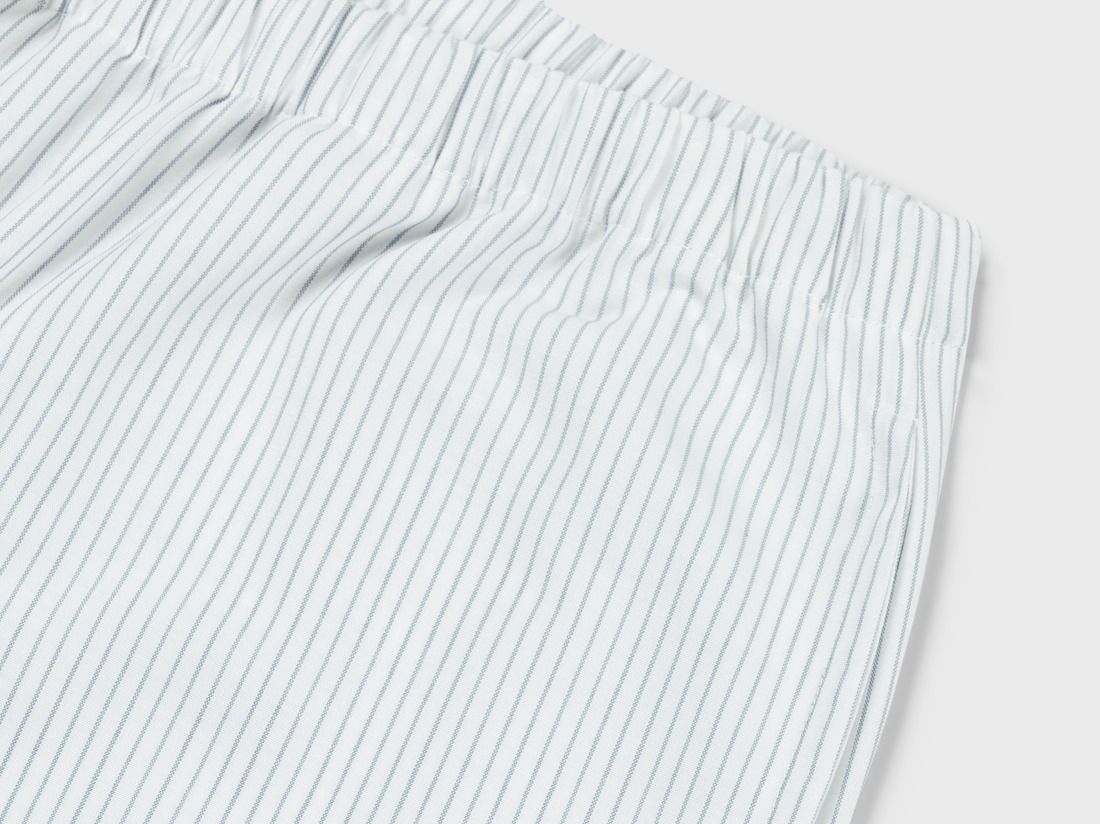 Pyjamasbyxor herr bomull TENCEL™ white/blue stripe