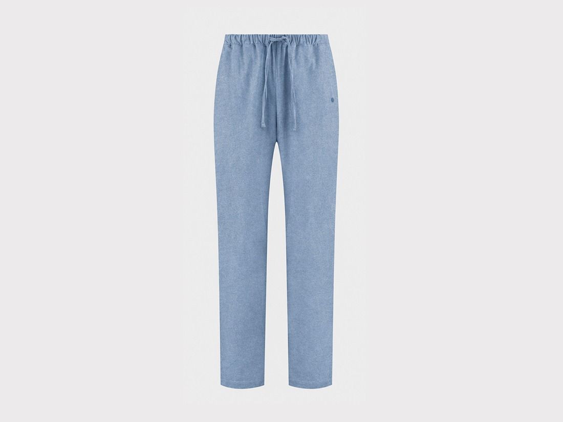 Pantalon de pyjama femme flanelle de coton bleu clair