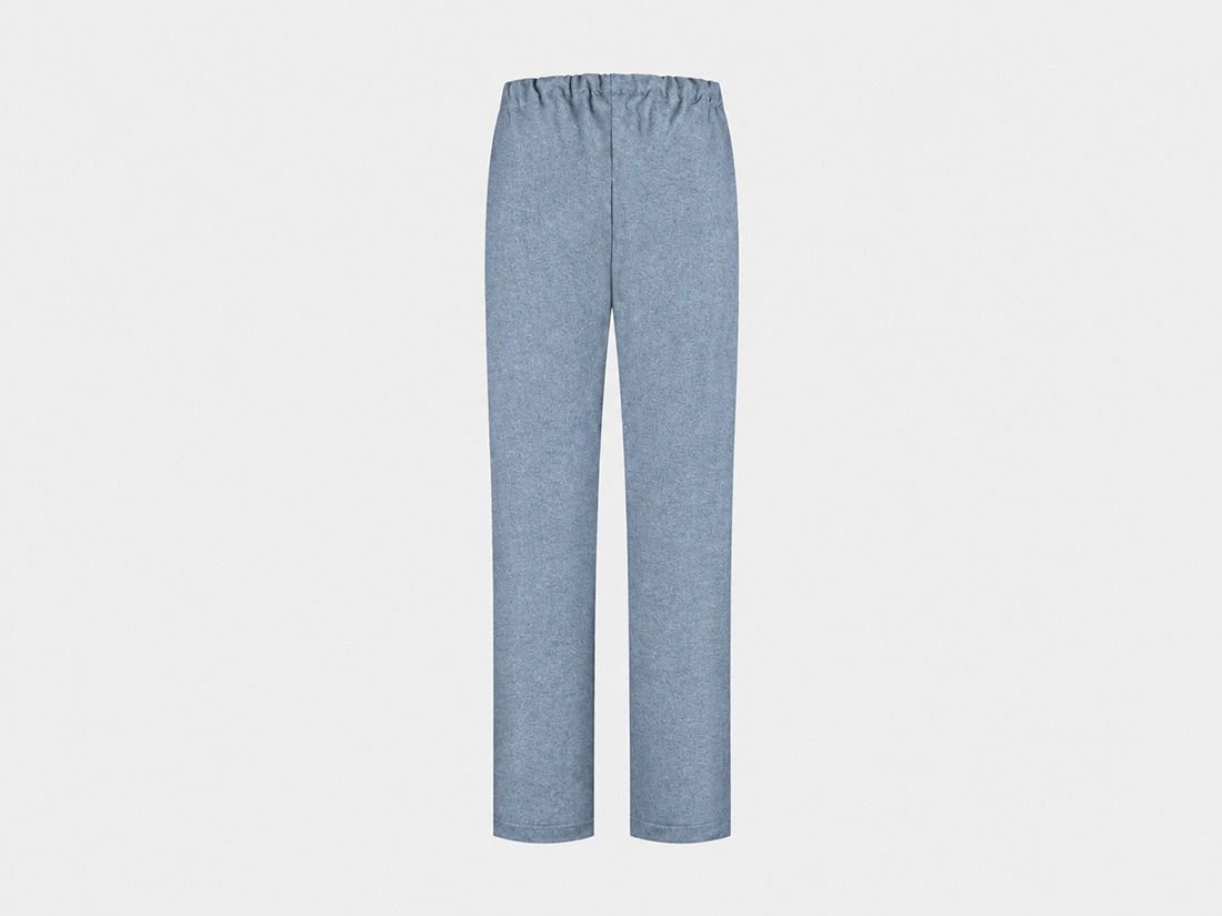 Pantalon de pyjama femme flanelle de coton bleu clair