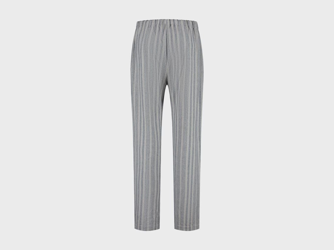 Pyjamahose Herren Flanell Light Grey/blue Stripe