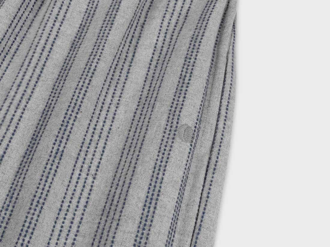 Pyjamahose Herren Flanell Light Grey/blue Stripe